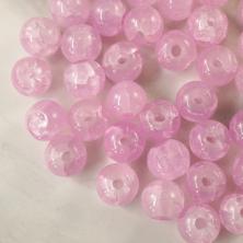 Бусины стекло  6мм "Нефритовое кракле" арт.7717829 1/1-розово-сиреневый (59шт)