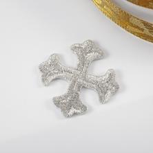 Термоаппликация "Крест" 35*35мм арт.ФУ-11910 серебро