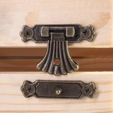 Замок для шкатулок 24*37мм с шурупами арт.MMG-008 бронза