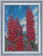Вышиваем бисером арт.B-06 "Люпины" Набор для вышивания бисером 27*19см