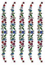 Трансфер для стекла и керамики "Цветочные полоски" 17*25см арт.CPТ-07 с золотом