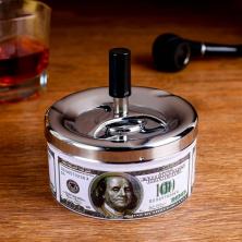 Пепельница бездымная "100 долларов" 11*10см арт.534668 металл