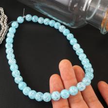 Бусины "Кварц сахарный" 10мм 37см арт.SF-7592 небесно-голубой (40бусин)