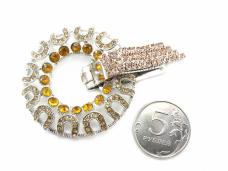 Застежка шубная со стразами арт.ФУ-2352