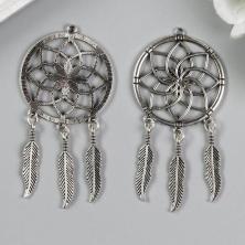 Подвеска "Ловец снов" 35*70мм арт.2505011 серебро