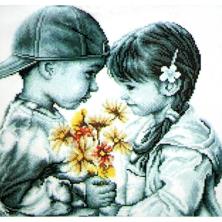 "Первая любовь" 20*20см арт.65277 Картина стразами