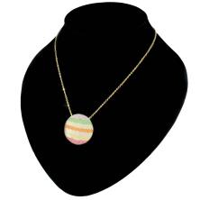 Кулон Медальон с цирконами арт.ФУ-9890 золото/микс