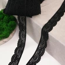 Кружево стрейч  25мм арт.ФУ-11484 черный