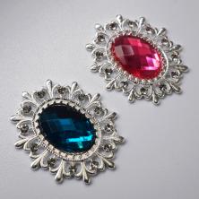 Серединка ювелирная металл 24*28мм арт.ИВ-548 серебро/ассорти