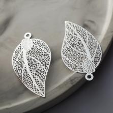 Подвеска металл "Листик" 37*20мм арт.304-791 серебро