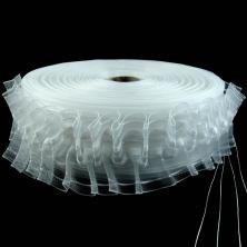 Тесьма шторная органза 60мм "буфы" 4 нити арт.605-О (от 1м)