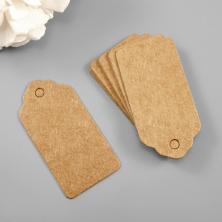 Бирка картон 2*4см арт.ИВ-340 крафт (10шт)