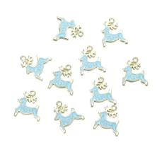 Подвеска "Олень" 17,5*20мм эмаль арт.ИВ-259 голубой/золото