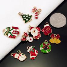 Набор подвесок "Новогоднее ассорти" 20-25мм арт.SF-7343 золото/микс