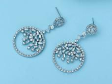 Серьги с цирконами арт.ФУ-7623 серебро