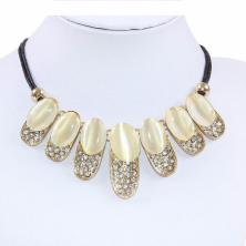 Колье "Алия" арт.909003 белый/золото