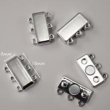 Замок магнитный 10,5*18мм отв-е 2мм арт.FMK-M05 01-серебро