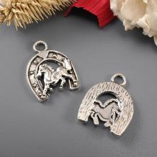 Подвеска "Лошадь в подкове" 17,5*23мм арт.ИВ-501 серебро