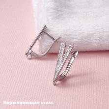 Швензы для сережек с английской застежкой из нержавеющей стали 18мм арт.ИВ-191 никель