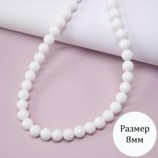 Бусины керамика 8мм 38см арт.ИВ-832 белый (52бусины)