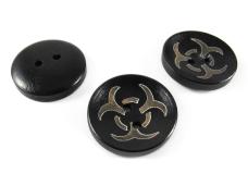 Пуговица дерево арт.TH-10 19мм 30L черный/коричневый