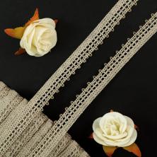 Кружево лен  19мм арт.60003 бежевый