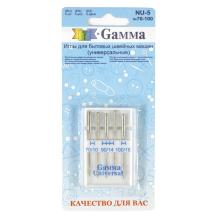 Иглы Gamma универсальные №70;90;100 арт.NU-5 ассорти (5игл)