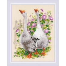 1807 "Гуси" Набор для вышивания мулине "Риолис" 30*40см