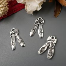 Подвеска "Балетные туфельки" 12*20мм арт.ИВ-722 ант.серебро