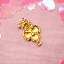 Коннектор "Павлин" со стразами 16*28мм отв-е 2мм эмаль арт.ИВ-442 микс/золото