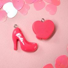 Подвеска акрил "Аксессуары" арт.ИВ-447 розовое ассорти