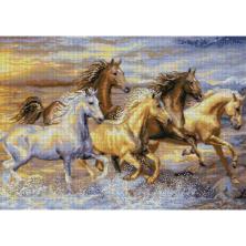 "Скакуны" 42*22см арт.65399 Картина стразами