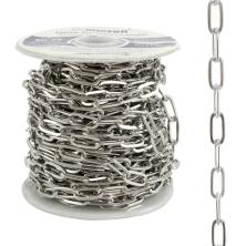 Цепь 11*5*1мм*1м арт.MI-26 серебро (металл)