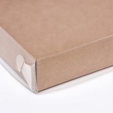 Коробка крафт с пластик. крышкой 16*16*3см арт.9912403