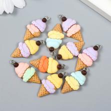 Подвеска пластик "Мороженое" 5*14*29мм арт.9233565 ассорти