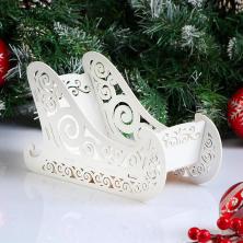 Заготовка дерево "Сани" 23*10*14см арт.5400598 белый фанера