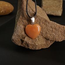 Кулон "Сердце" 20*27мм с камнем авантюрин арт.ИВ-282