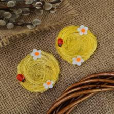 Декор пасхальный "Гнездо" 5*5*3см арт.SF-5051 желтый