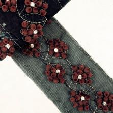 Тесьма с бусинами и стразами 70мм арт.MLS-1010