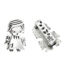 Бусины металл с широким отверстием 9*13мм арт.TS-4837 ант.серебро