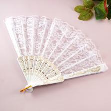 Веер гипюр 23см "Ажурный" арт.ИВ-867 белый