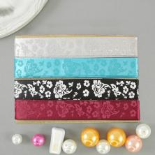 Набор атласных лент "Пион" 15мм арт.ФУ-4072 ассорти (4шт*1м)