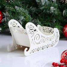 Заготовка дерево "Сани" 23*10*14см арт.5400598 белый фанера