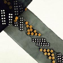 Тесьма с бусинами и стразами 80мм арт.MLS-1007