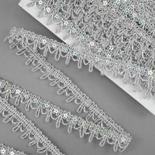 Тесьма металлизированная 20мм с пайетками арт.SF-2659