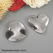 Подвеска "Сердце" 22*22мм нерж. сталь арт.ИВ-81 никель