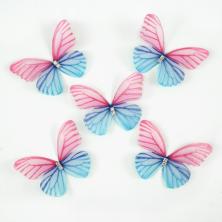 Бабочки шифоновые 45*35мм со стразами 2D арт.SF-4483 розовый/голубой-12