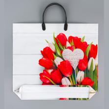 Пакет п/э с пластиковой ручкой 35*38см "С любовью" 90мкм арт.10962317