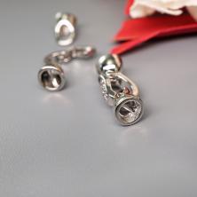 Застежка для украшений со стразами 28*6мм нержавеющая сталь арт.ИВ-294 никель