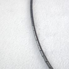 Бусины "Гематит" "Трубочки" 4*2мм 38см арт.ФУ-11900 (94бусины) т.серебро